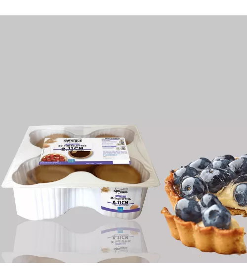 Fonds de tartelettes Sablés Ø 11 cm prêtes à garnir, utilisation avec ou sans cuisson tartes aux fruits