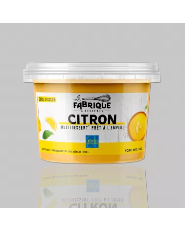 Pot de  Multidessert® Citron, garniture fraiche prête à l'emploi.
Pour des desserts qualité ''Maison''