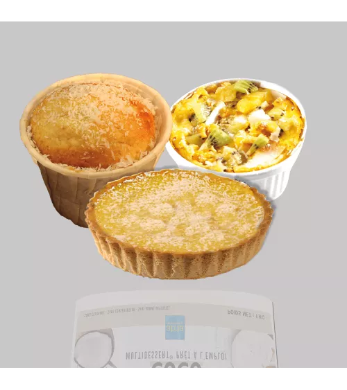 Pot de  Multidessert® Noix de Coco, garniture fraiche prête à l'emploi.
Pour des desserts qualité ''Maison''.